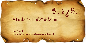 Vidéki Ádám névjegykártya